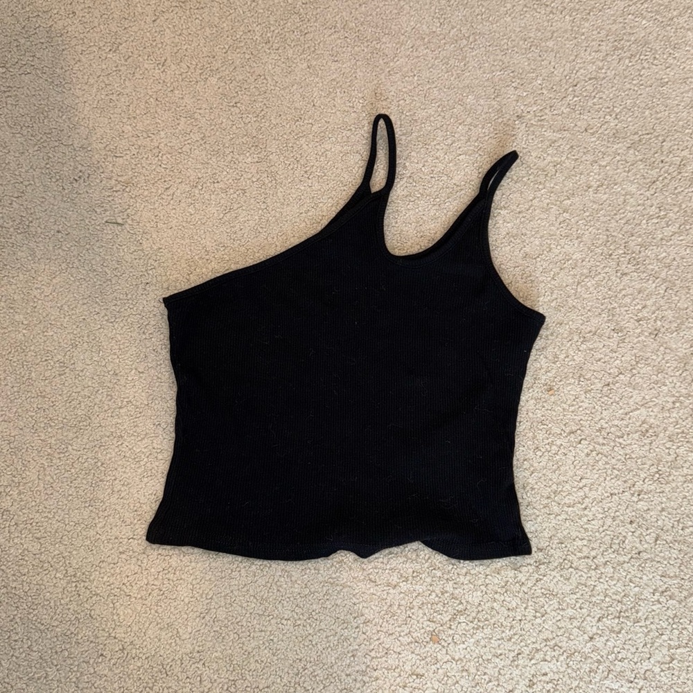 Black Asymmetrical Women's Top